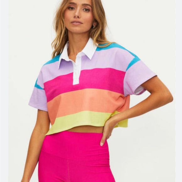 Beach Riot Sweaters - BEACH RIOT Will Top Polo Brights Stripe XS NWOT